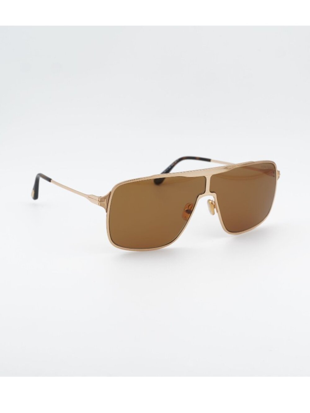 Tom Ford Zappa FT1173 30E Sunglasses Gold Shield Frame, Brown Lenses
